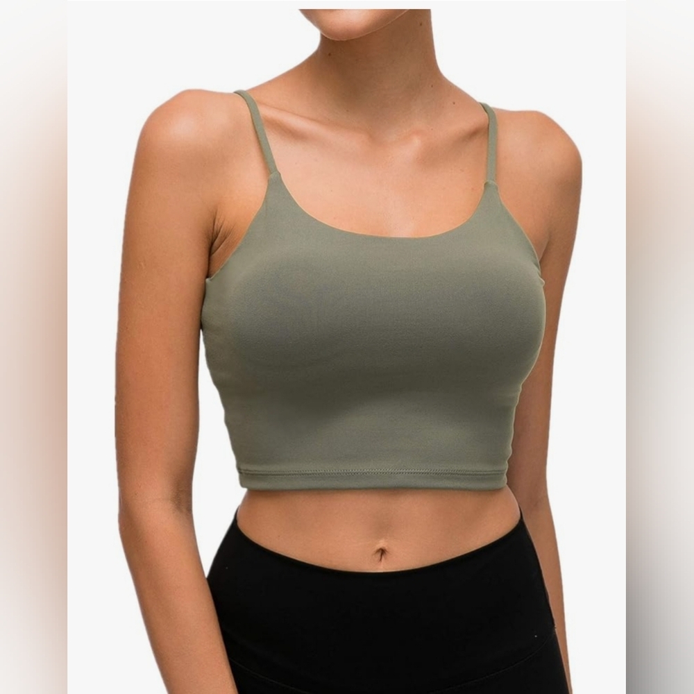 Women's Green Spaghetti Strap Sports Bra Tank Top New without tags